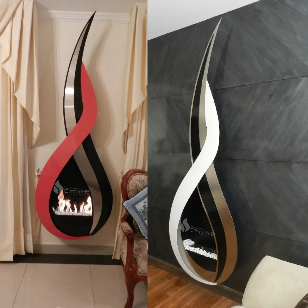 Chimenea Flamme de Climalive en sala moderna en Bogotá